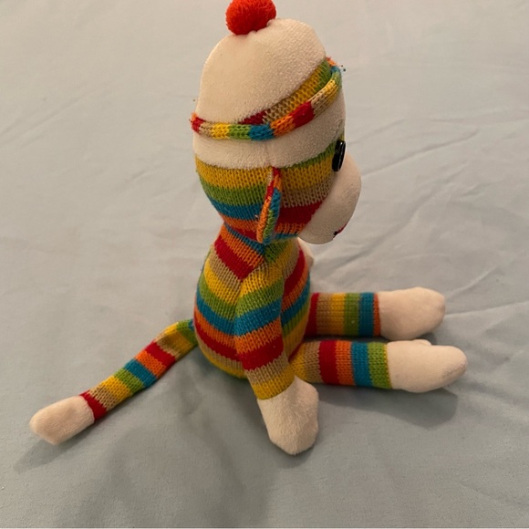 Ty Beanie Baby SOCKS the Sock Monkey 2012 Colorful Striped Knit - Picture 4 of 10